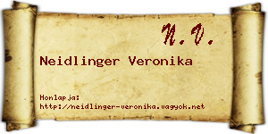 Neidlinger Veronika névjegykártya
